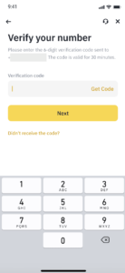 Binance-signup-otp